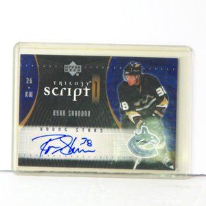 Young Stars Ryan Shannon Autograph Trilo3y Script1 Hockey Card Vancouver Canucks